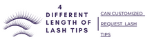 4 different length of lash tips